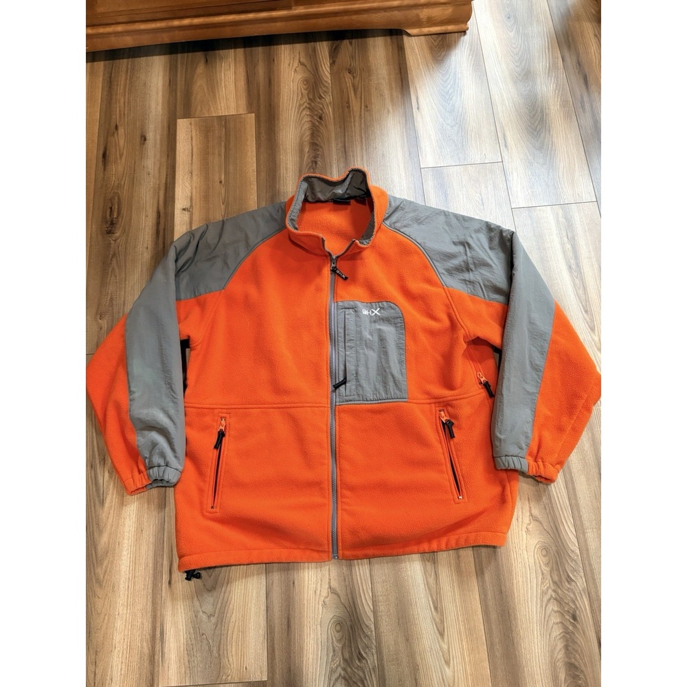 Duck Head Sport DHX Blaze Orange Mens XXL Full Zip Fleece Jacket Coat Hunting
